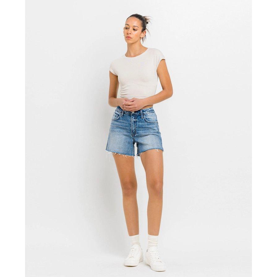 Vervet High Rise Clean Cut Hem A-Line Shorts || Inner Circle