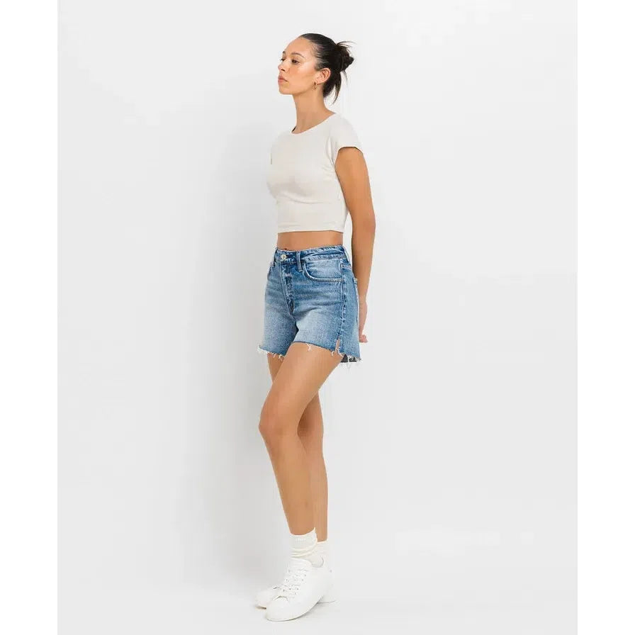 Vervet High Rise Clean Cut Hem A-Line Shorts || Inner Circle