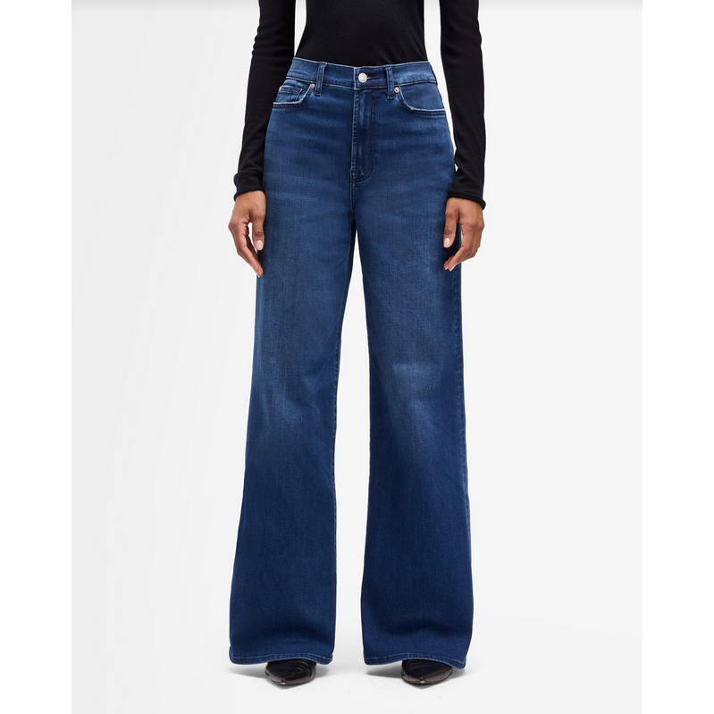 7 for all mankind high rise jo wide leg denim in a dark wash