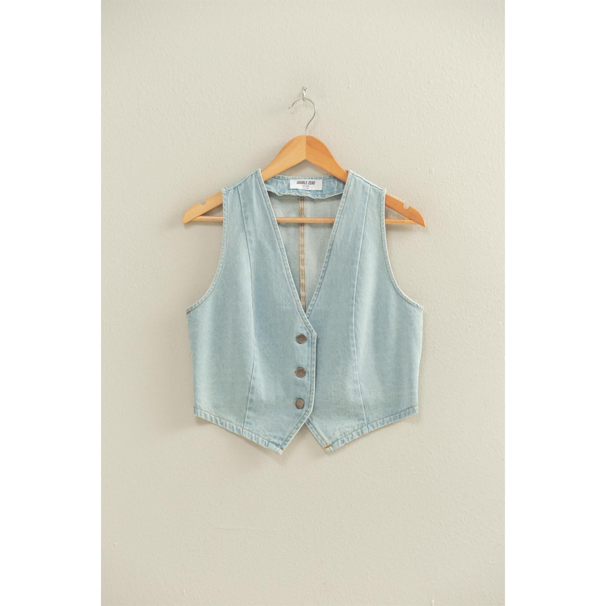 Button Up Denim Vest