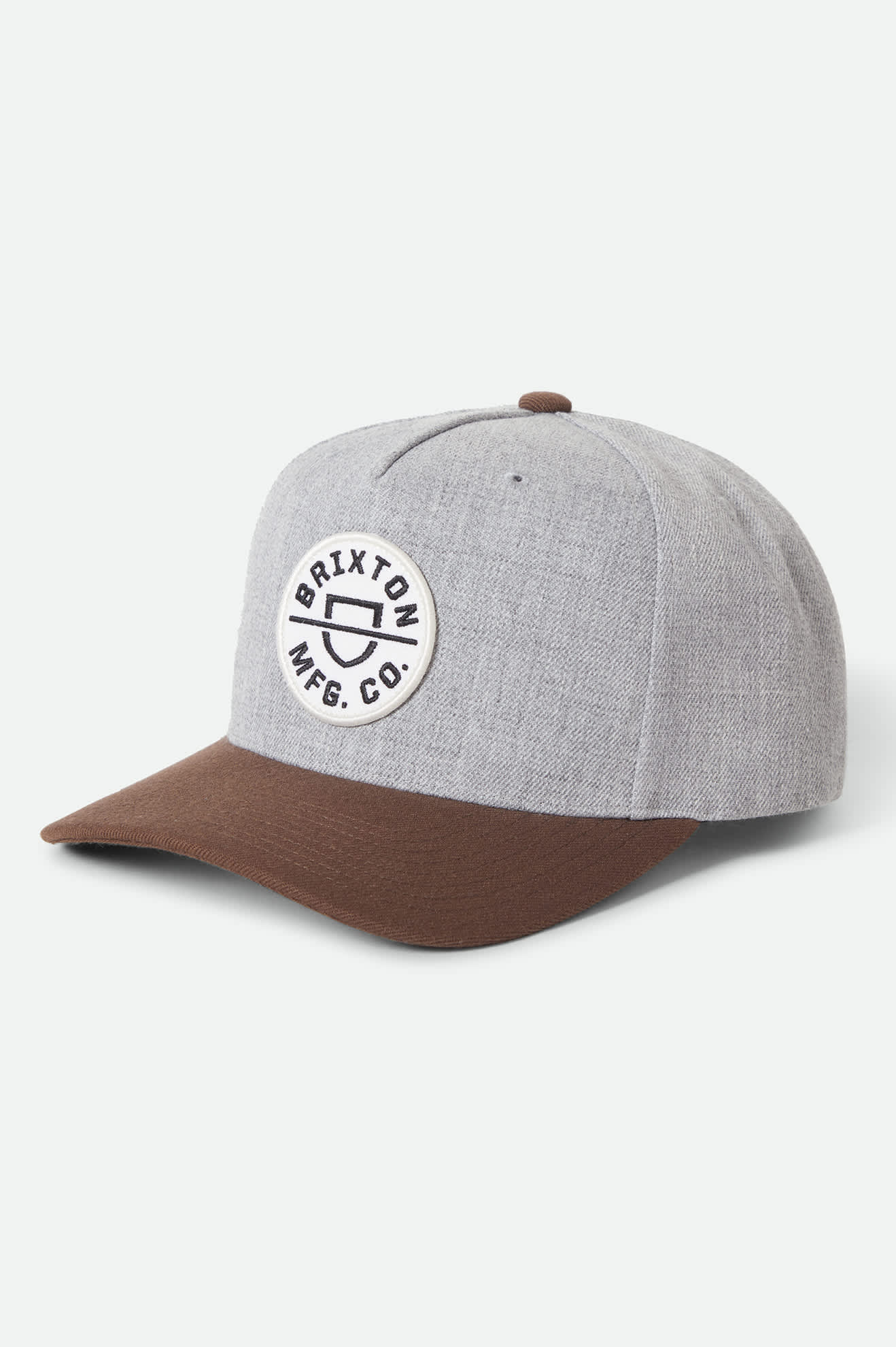 Brixton Crest NetPlus Snapback || Heather Grey/Pinecone Brown