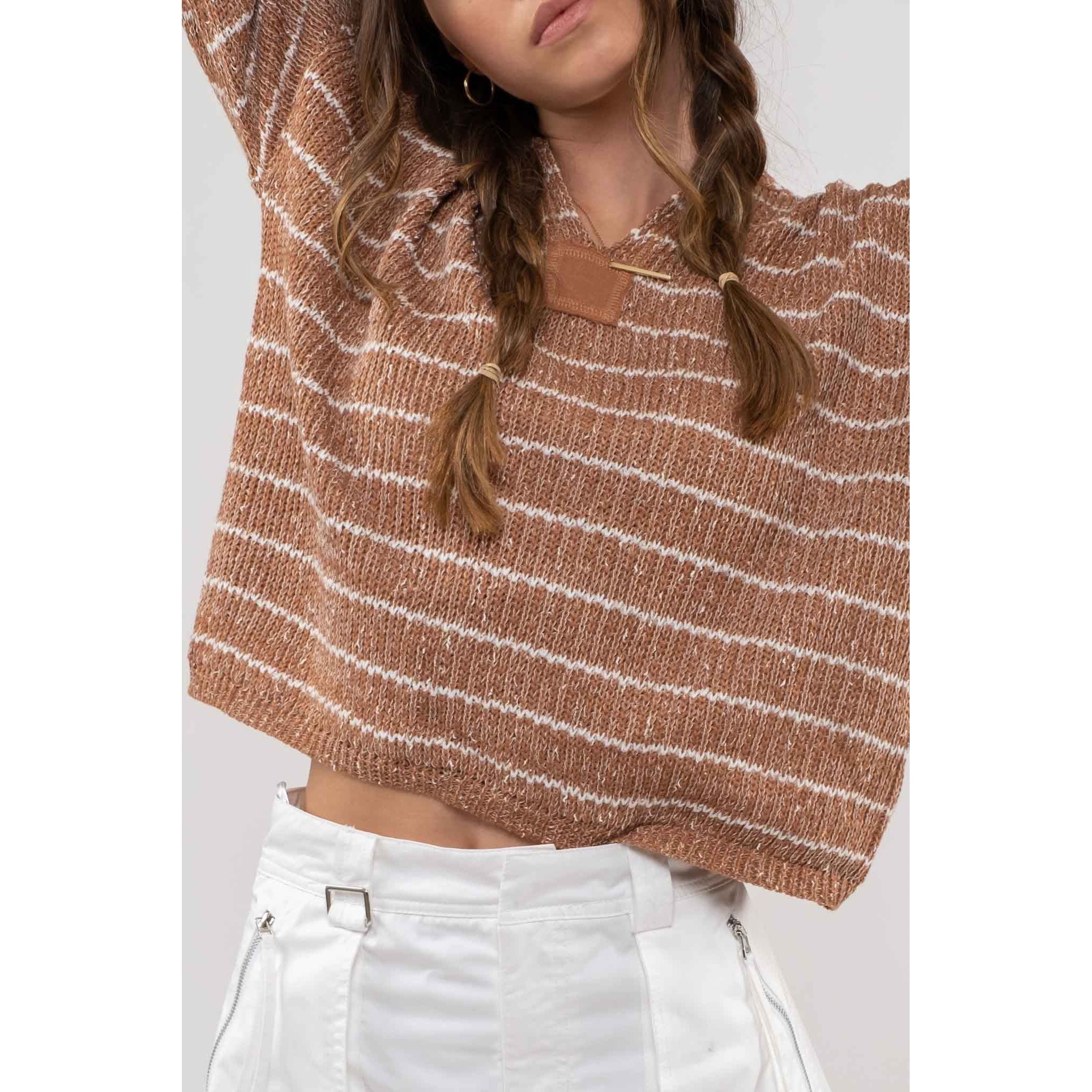 Striped V Neck Sweater || Sienna