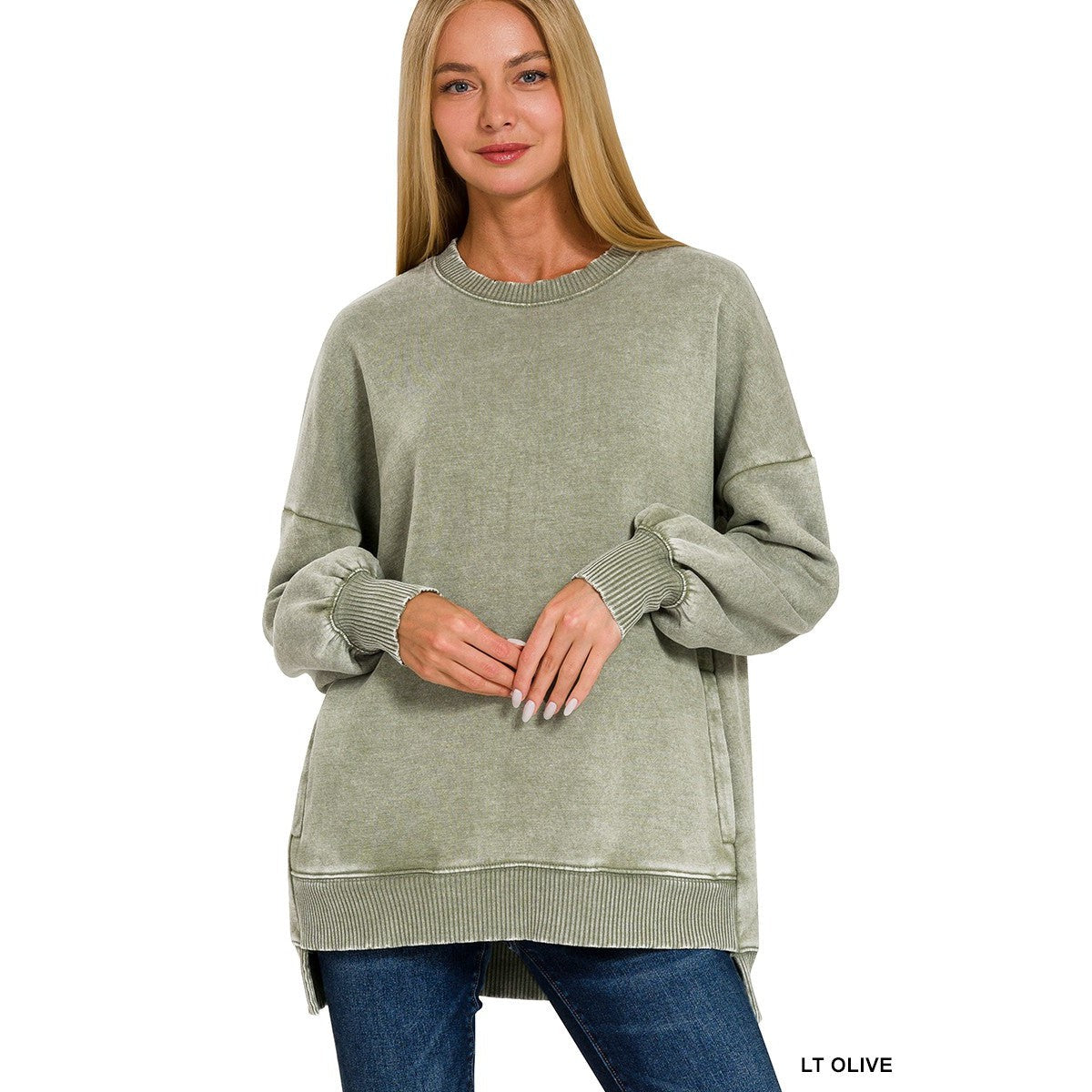 Olive & Oak Women's Size M White & Port Marble Sweatshirt