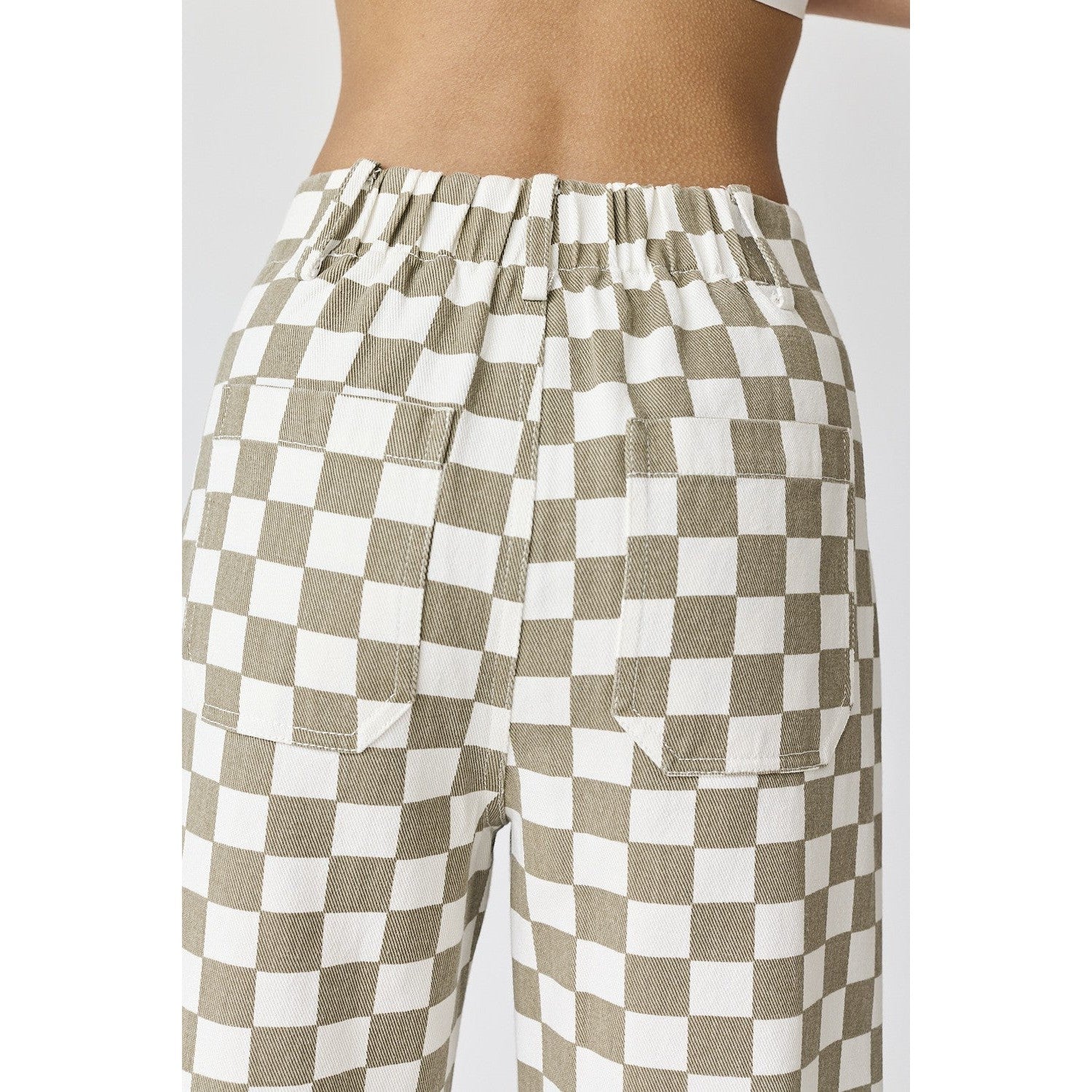 Checkered Pants || Taupe