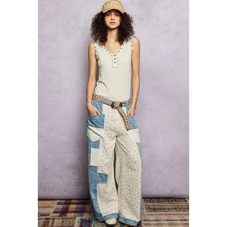 Metal Buckle Studded Boho Belt