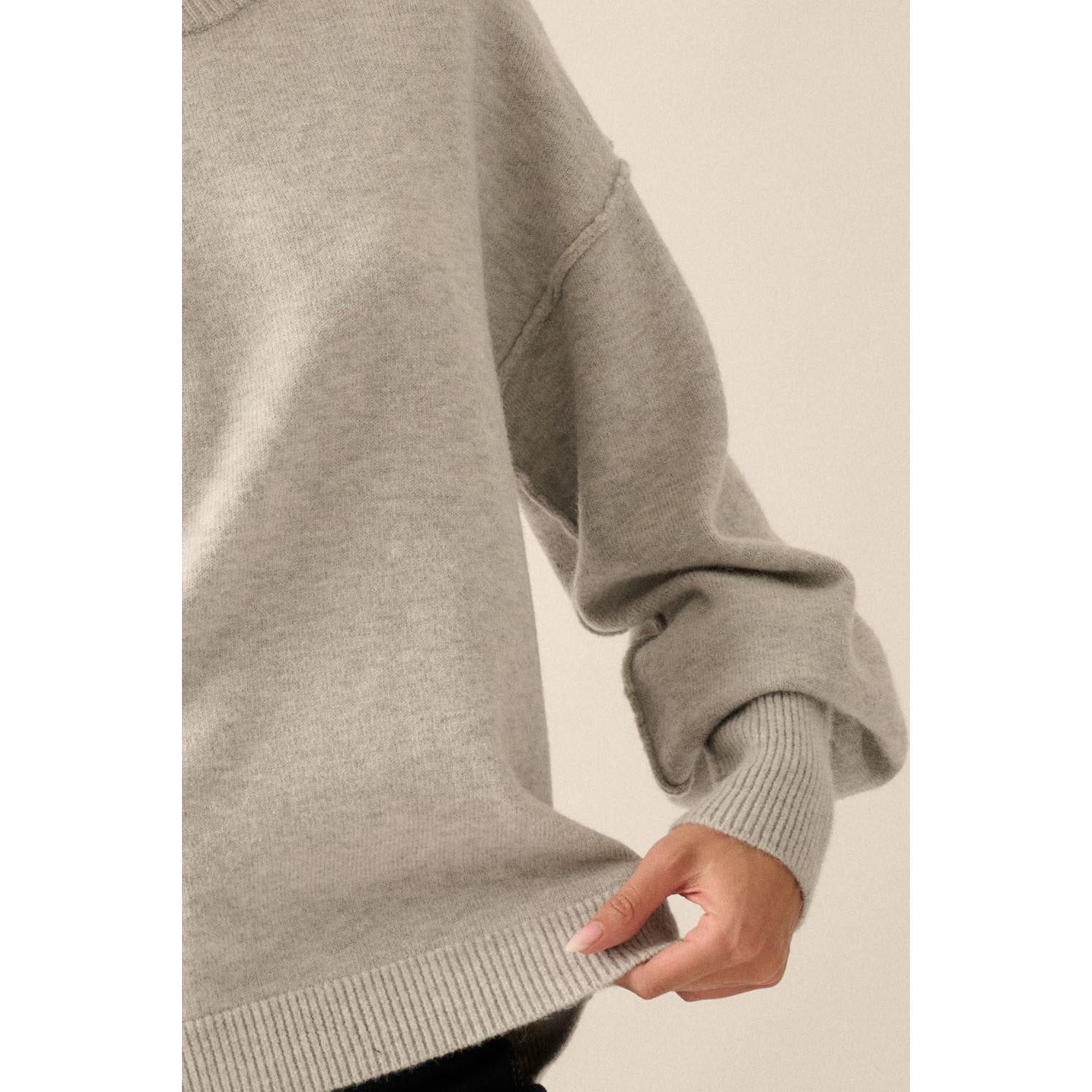 Drop Shoulder Sweater || Grey