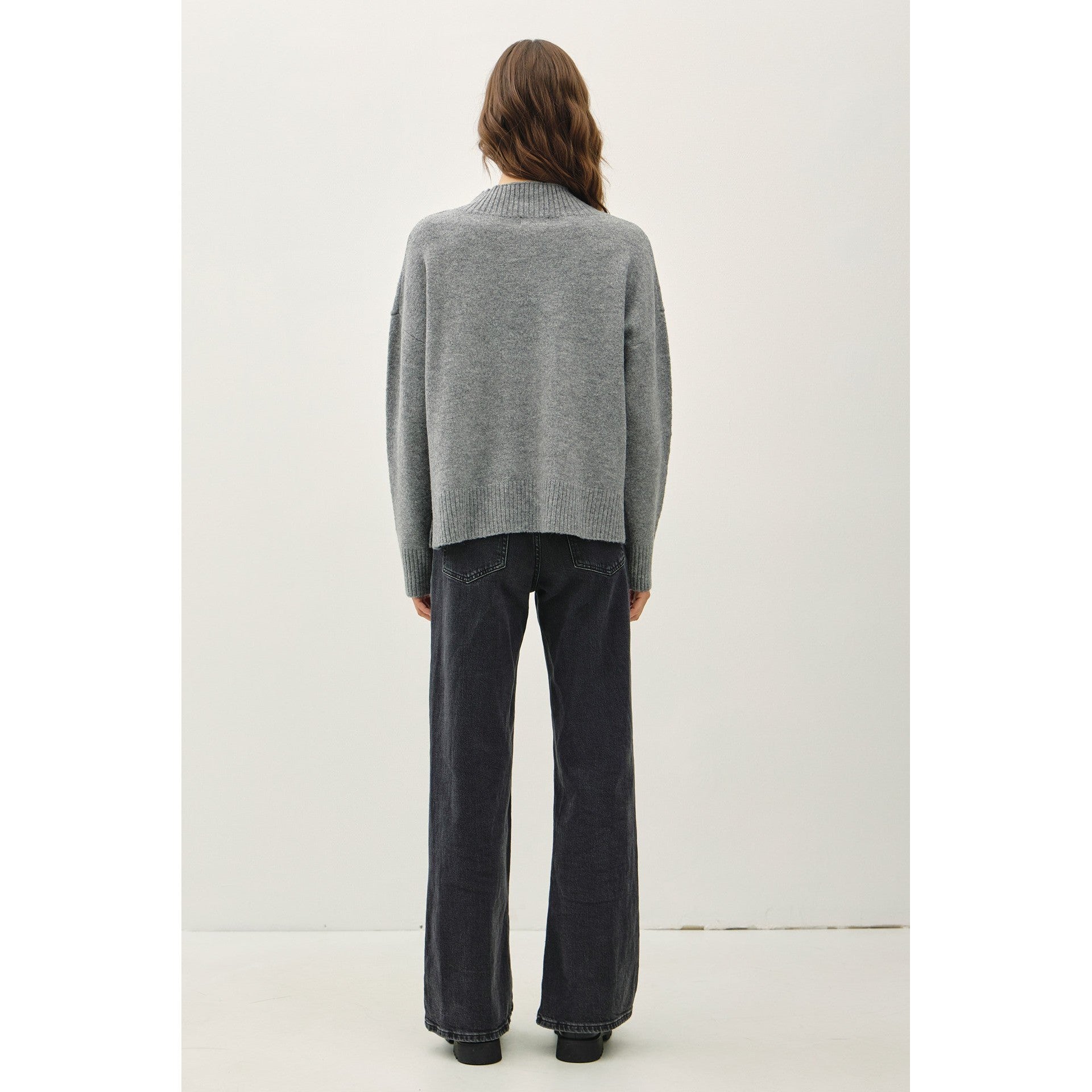 Soft Mockneck Sweater || Charcoal