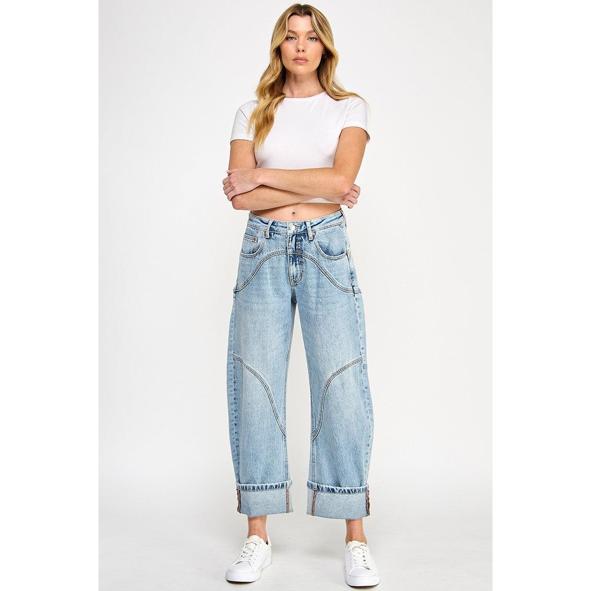 saige denim barrel stretch high rise