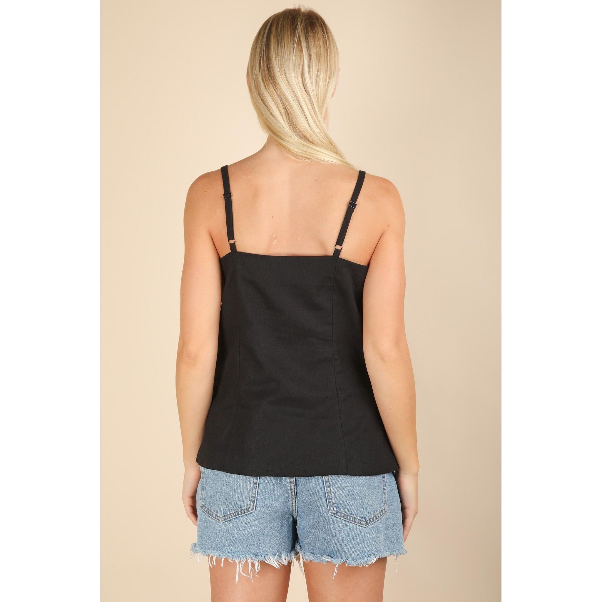 Button Down Vest || Black