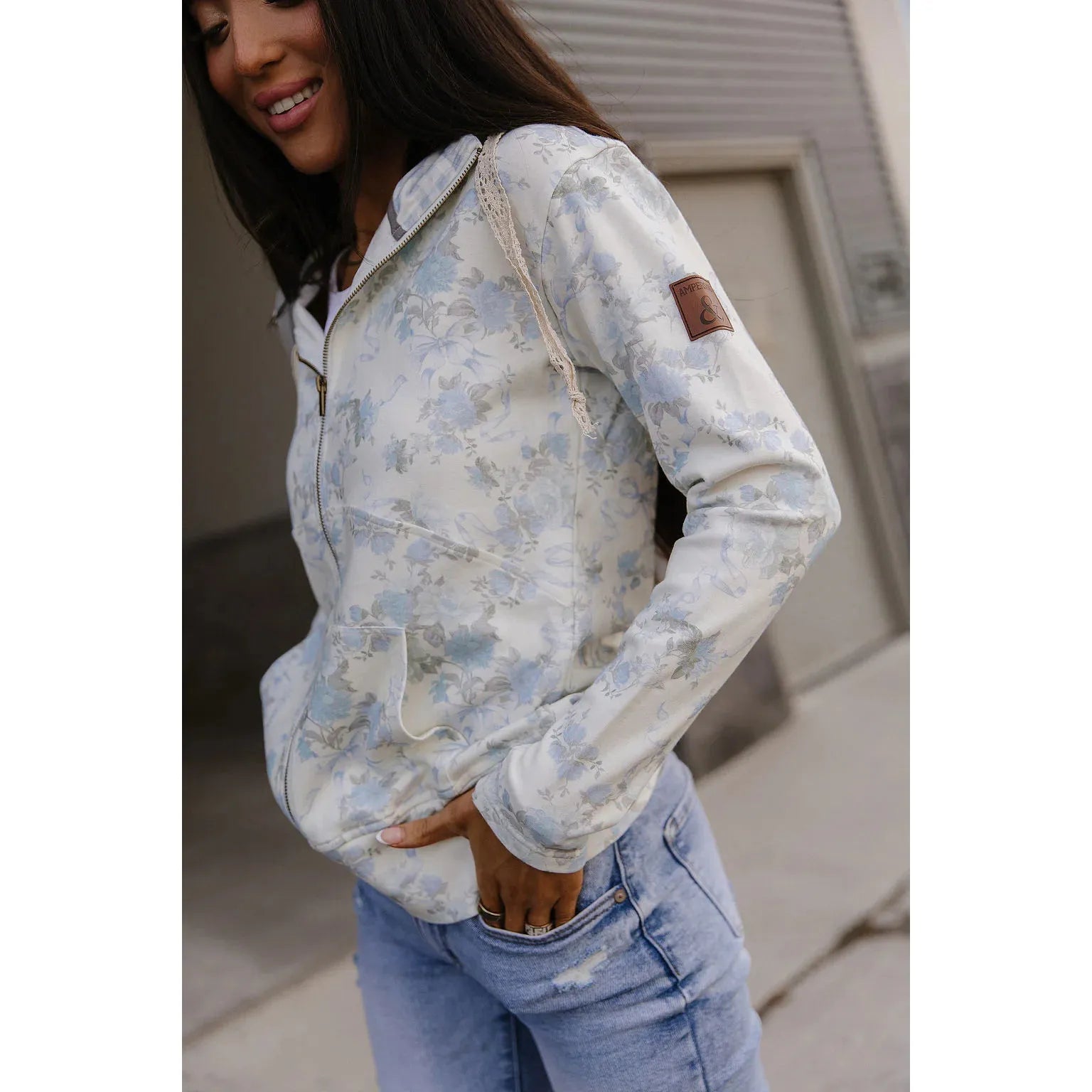 Ampersand Avenue Zip Bloom Sweatshirt