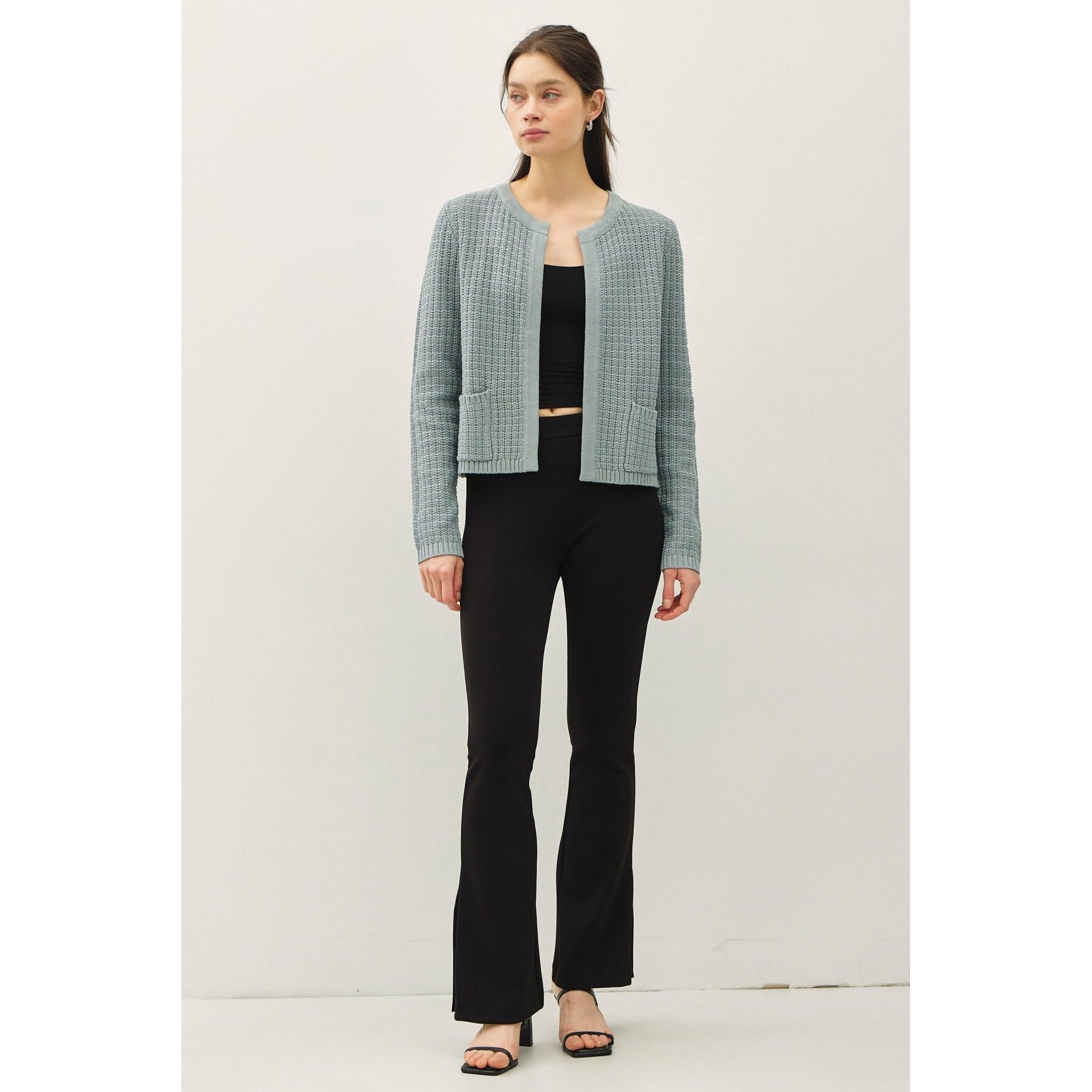 Chunky Open Cardigan || Teal