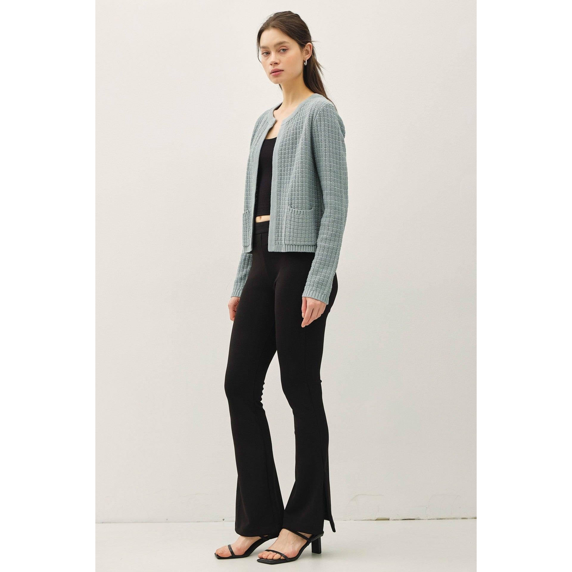Chunky Open Cardigan || Teal