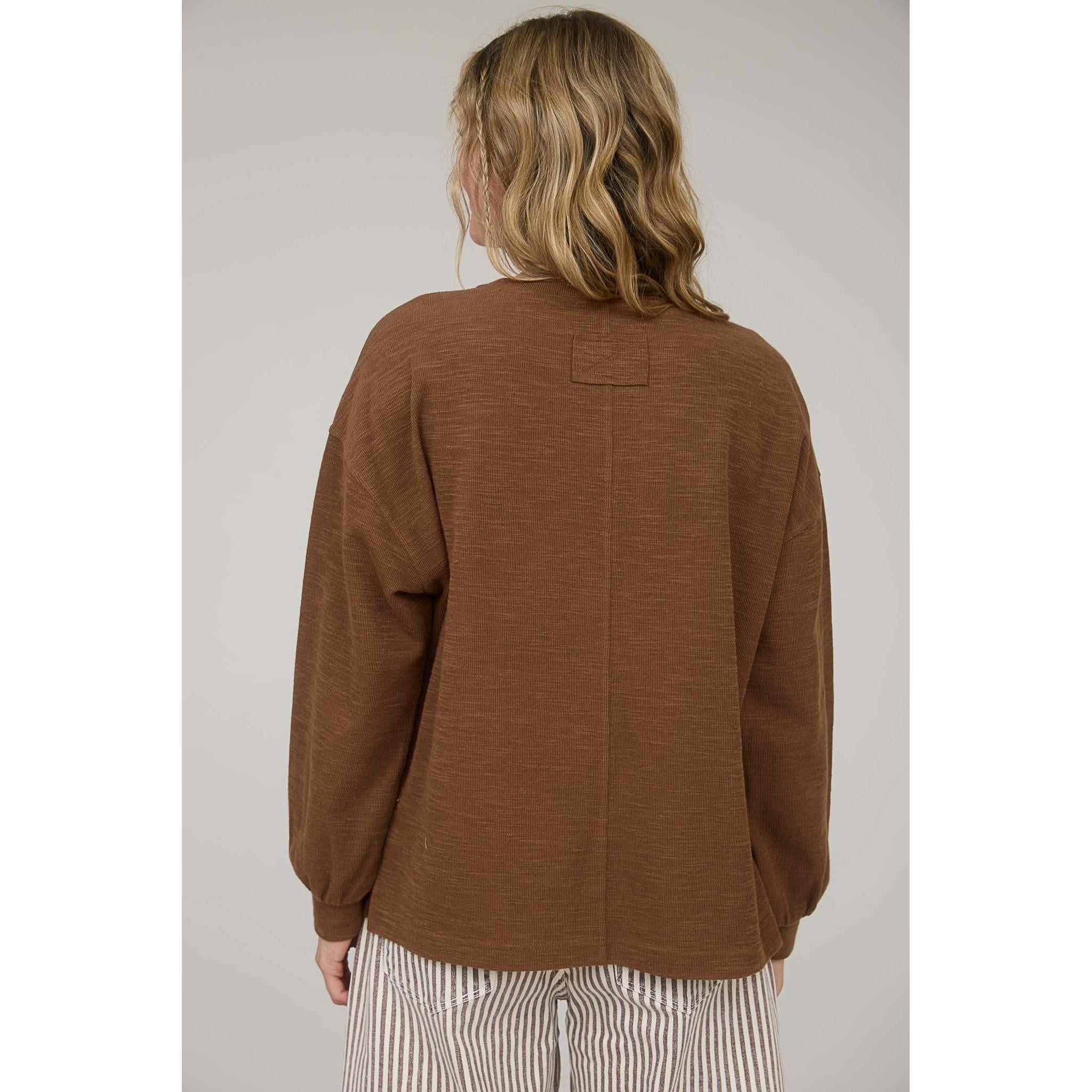 Crewneck Raw Edge Slub Top