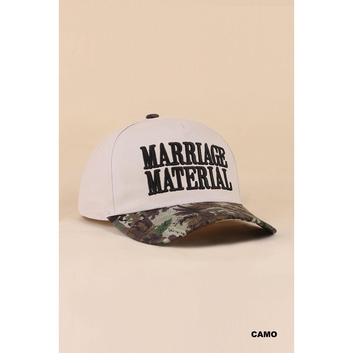 Marriage Material Hat || Camo
