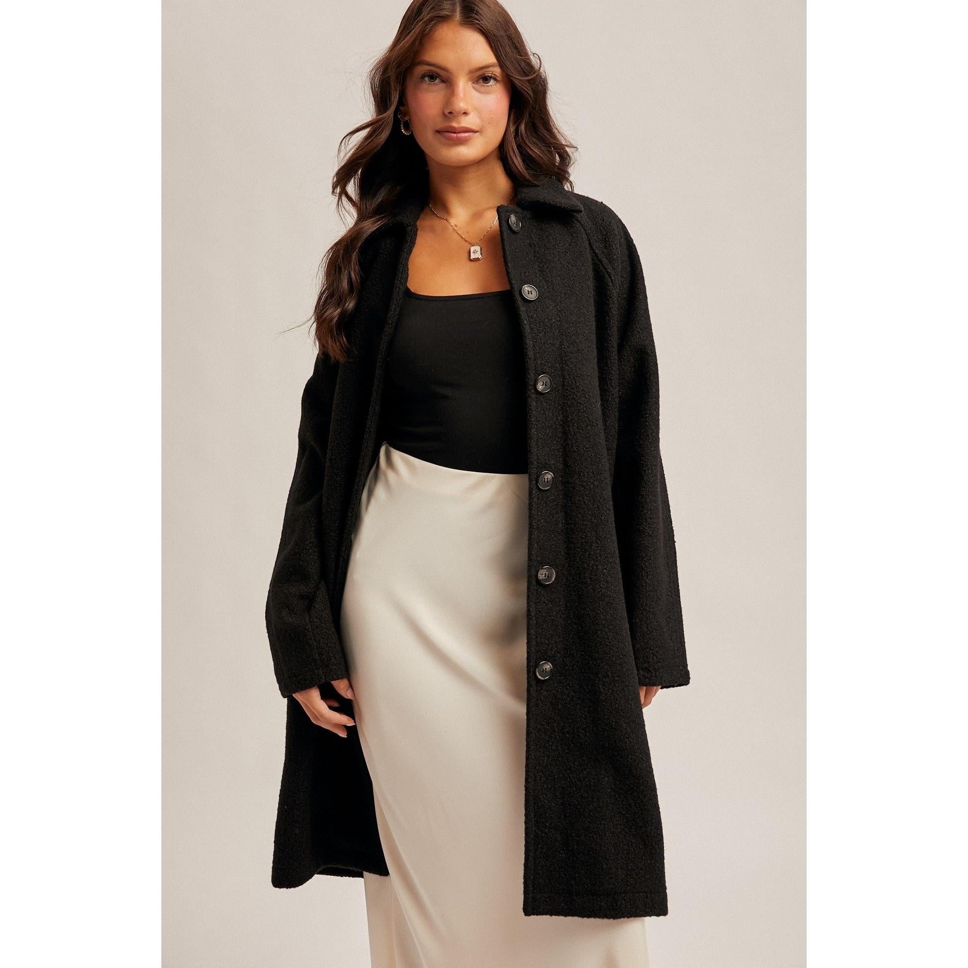 Teddy Textured Button Down Coat