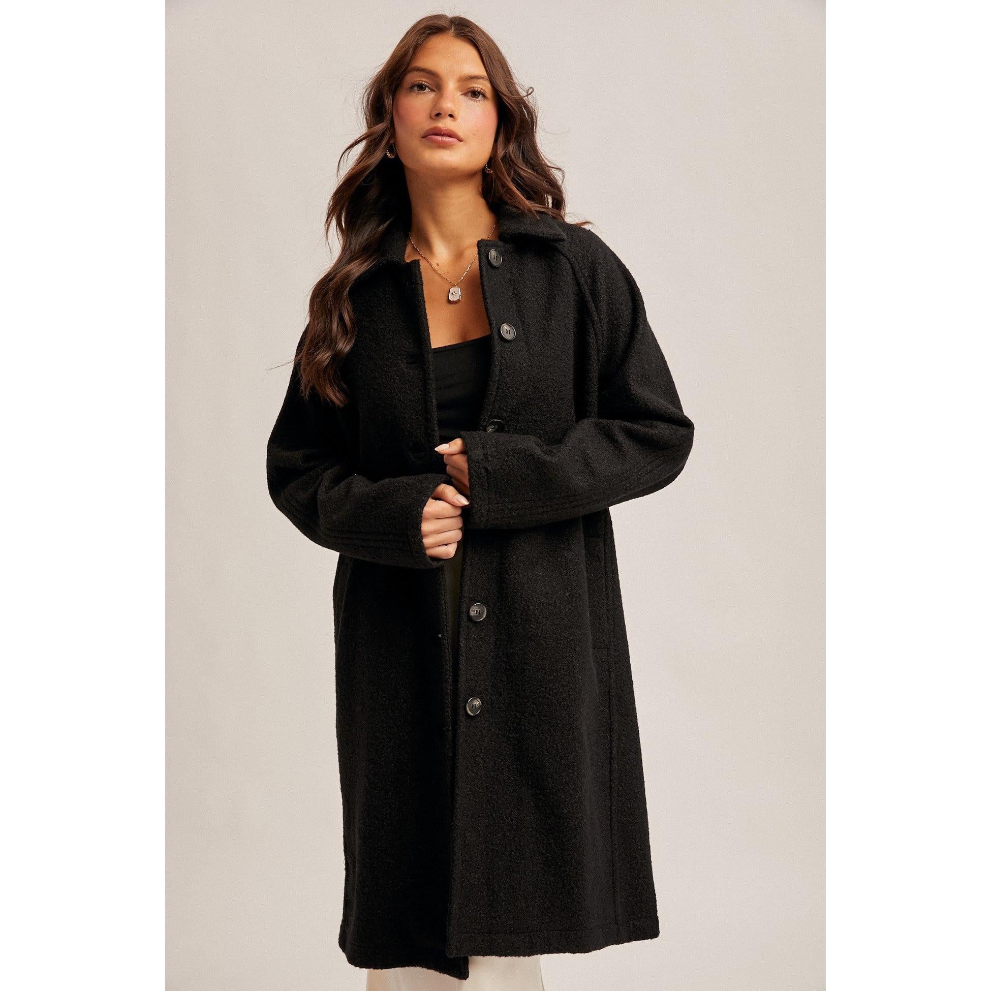 Teddy Textured Button Down Coat