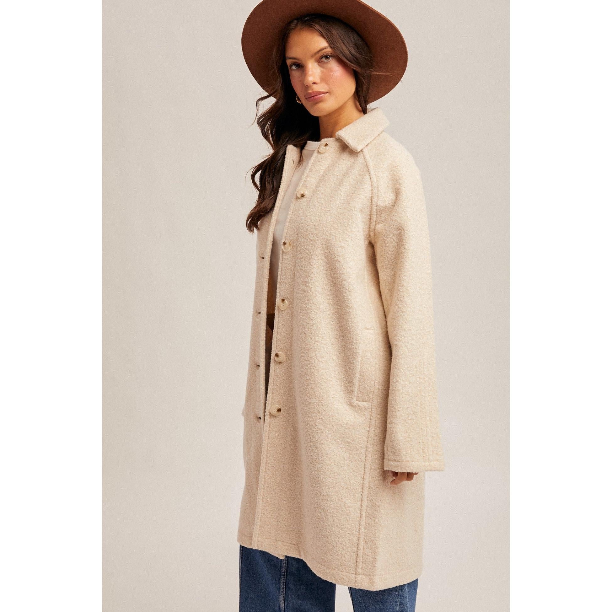 Teddy Textured Button Down Coat