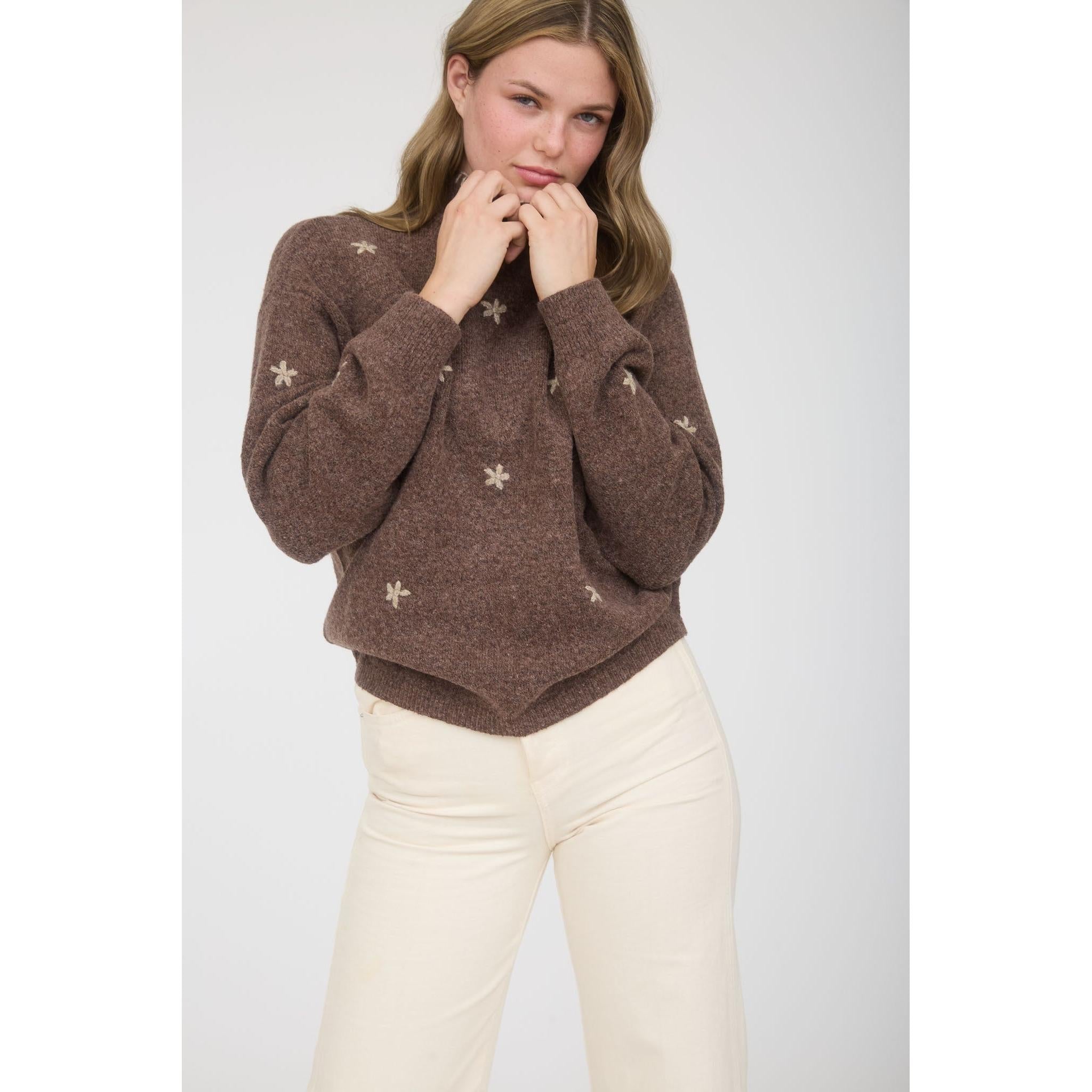 Floral Print Sweater || Brown