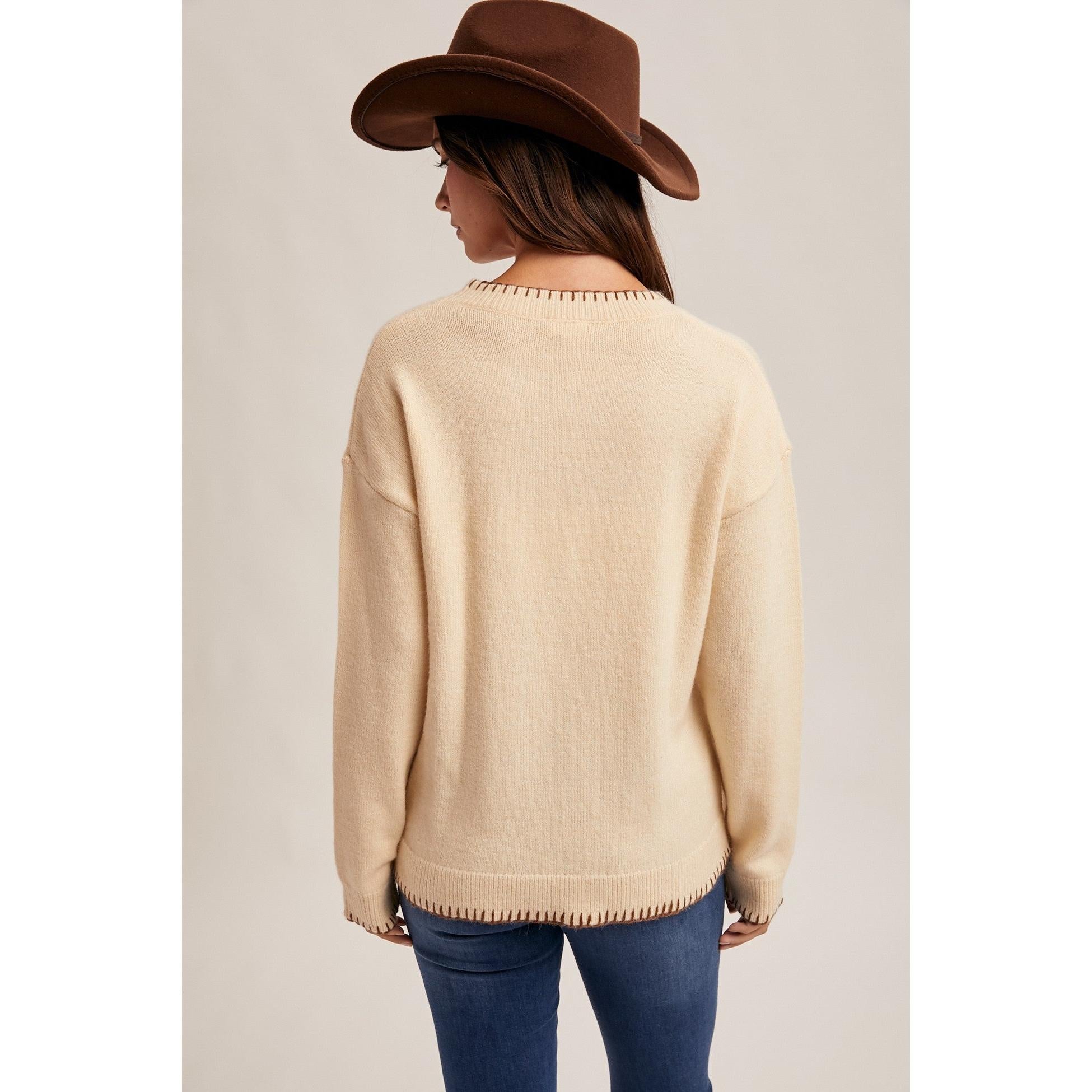 Horseshoe Sweater || Cream