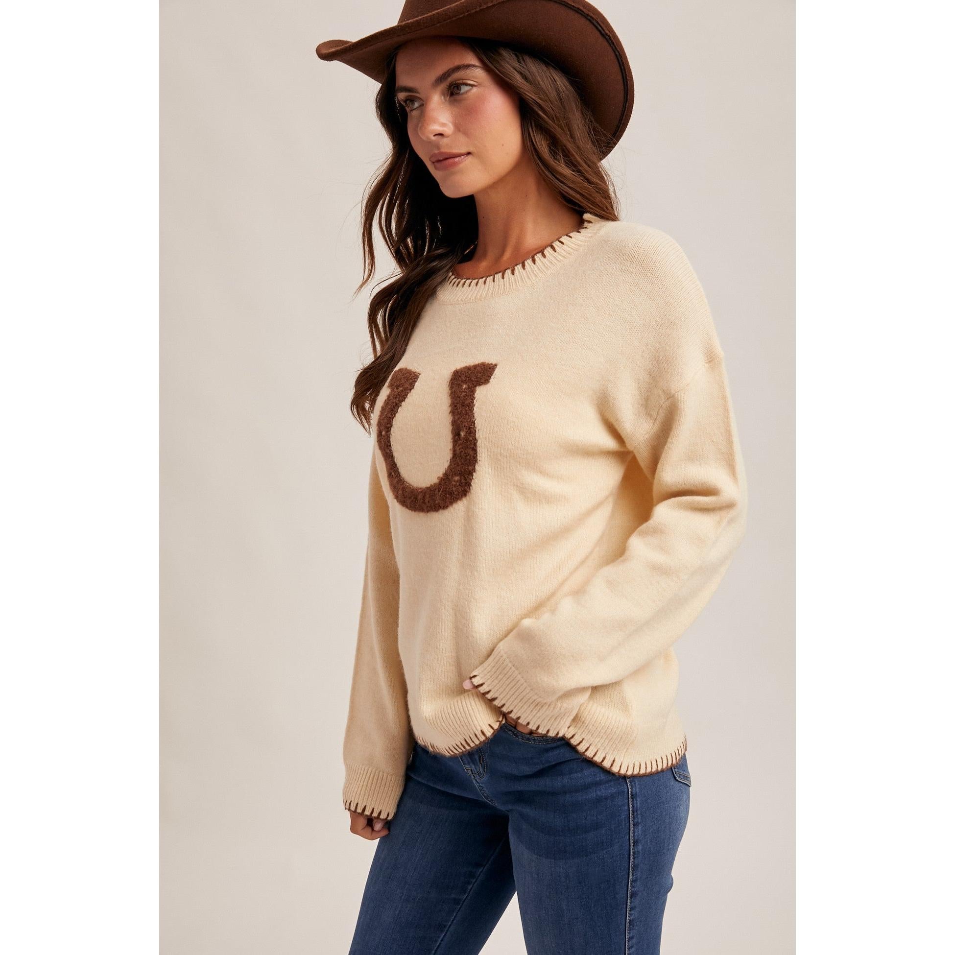 Horseshoe Sweater || Cream