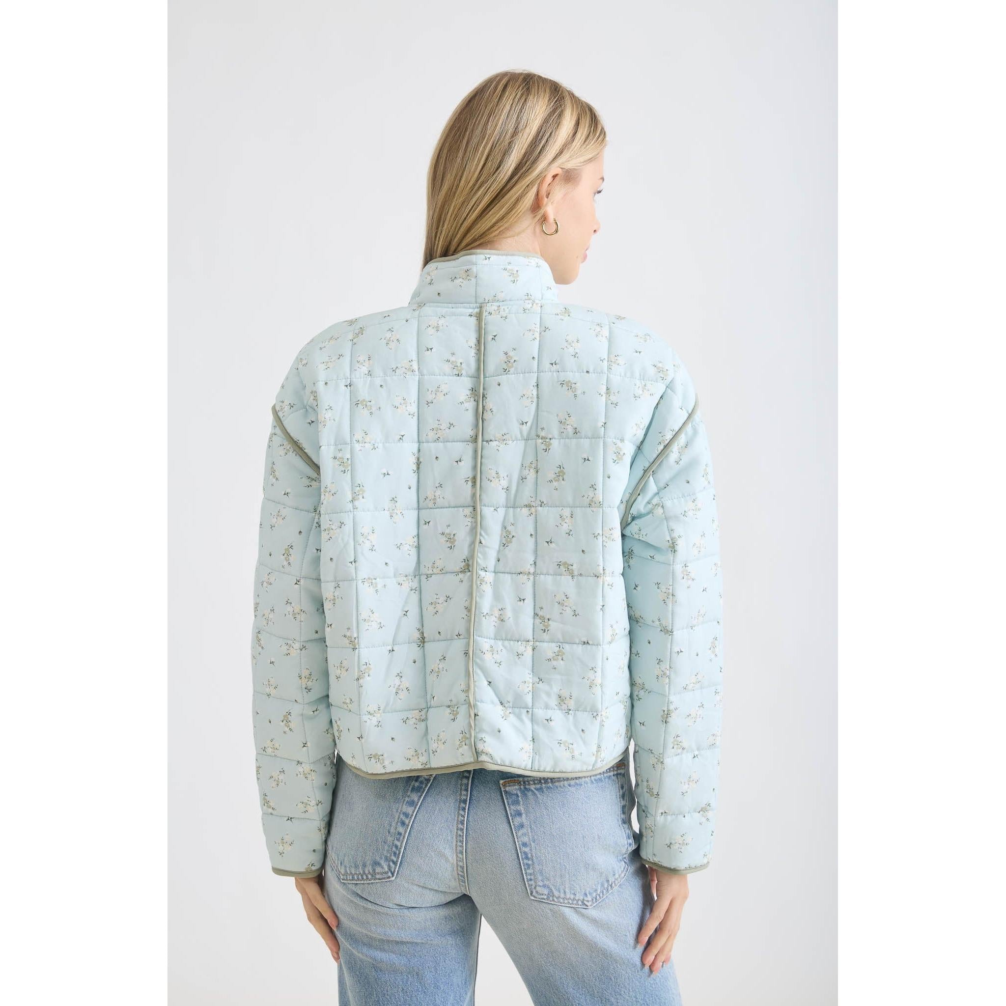 Quilted Floral Jacket || Sage
