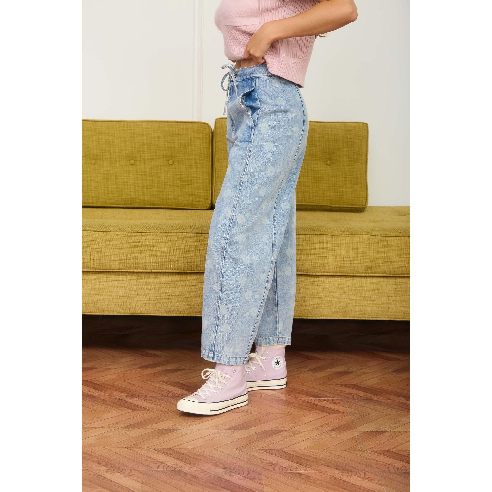 Floral Barrel Jeans
