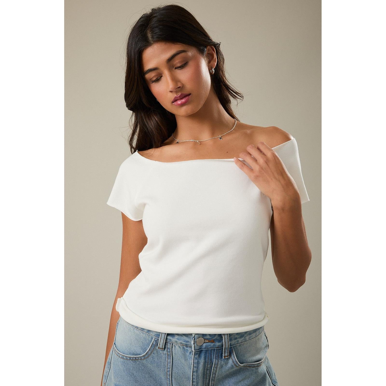 off the shoulder t-shirt
