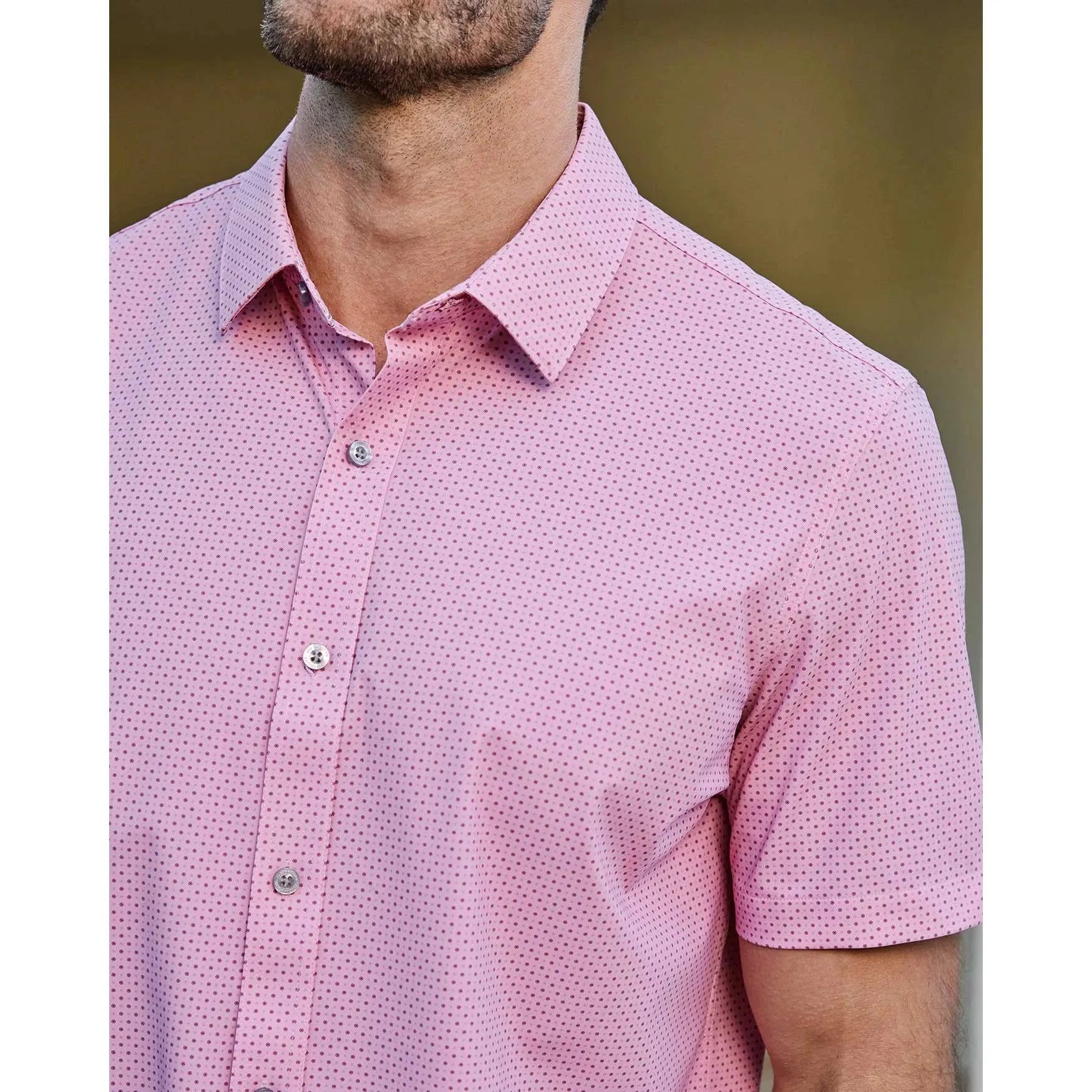 Flag & Anthem Campton Dot Print Performance Commuter Shirt || Pink