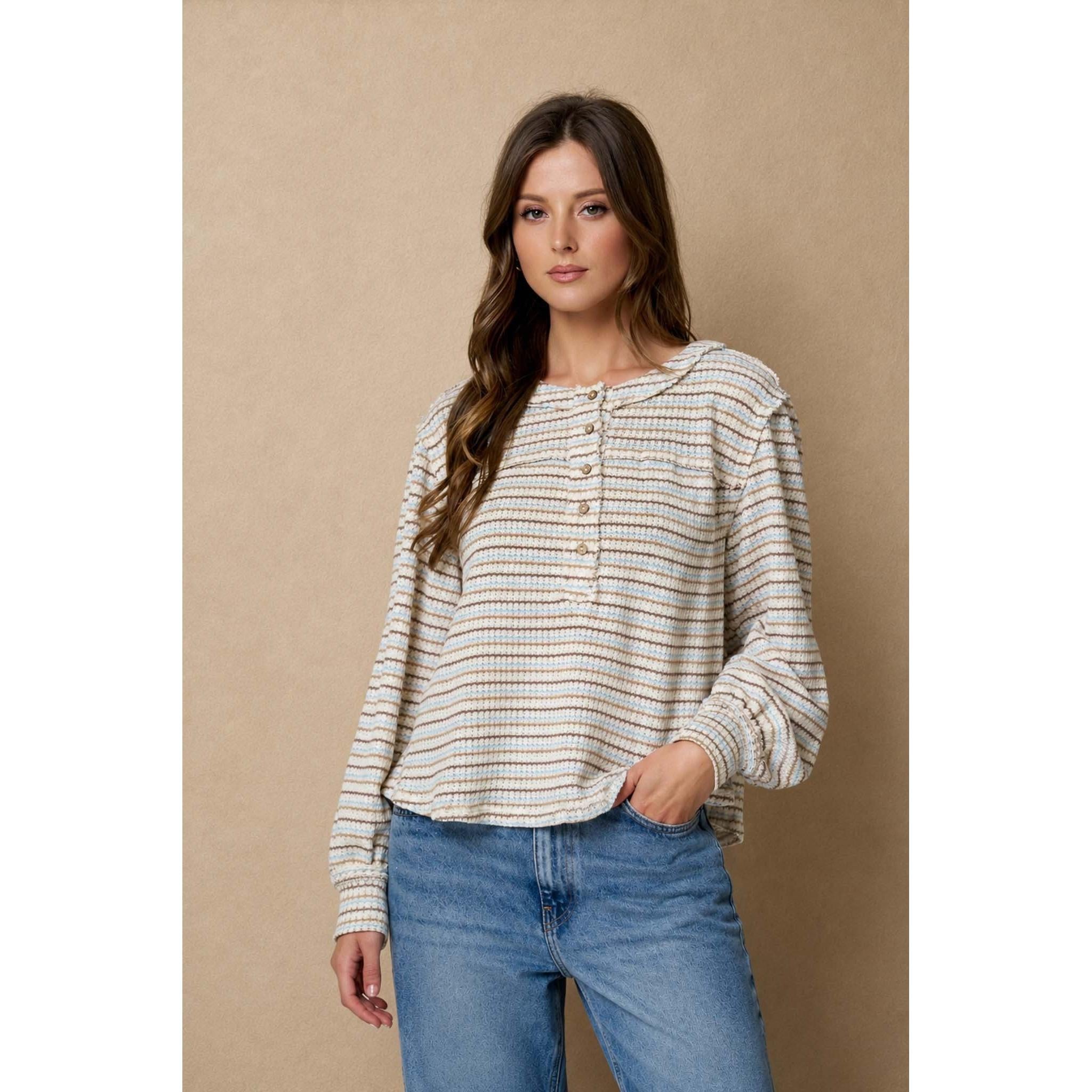 women's textured knit top