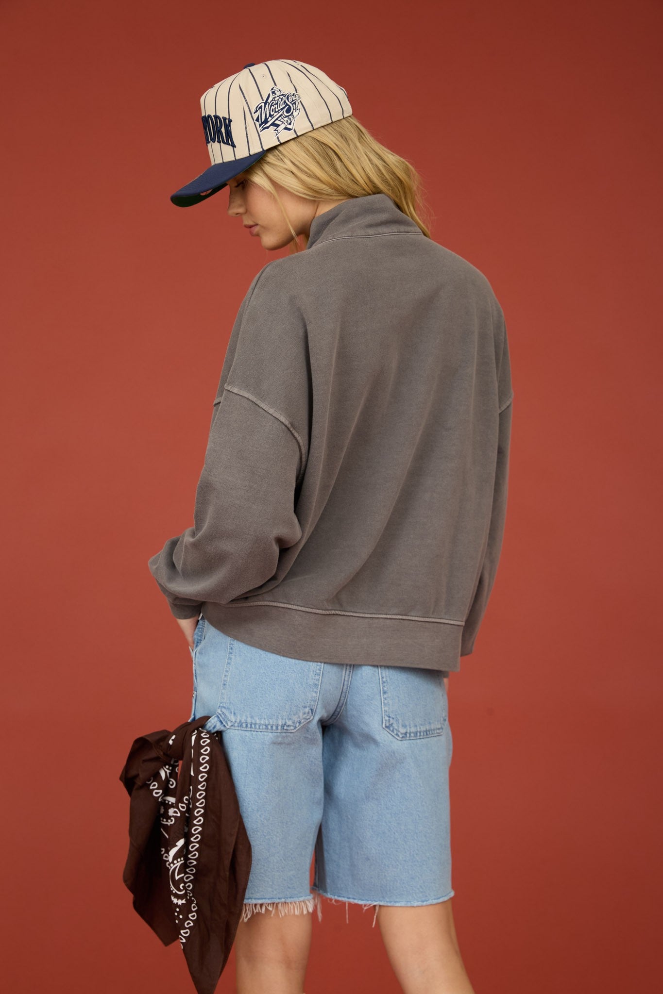Mockneck Henley Long Sleeve || Charcoal