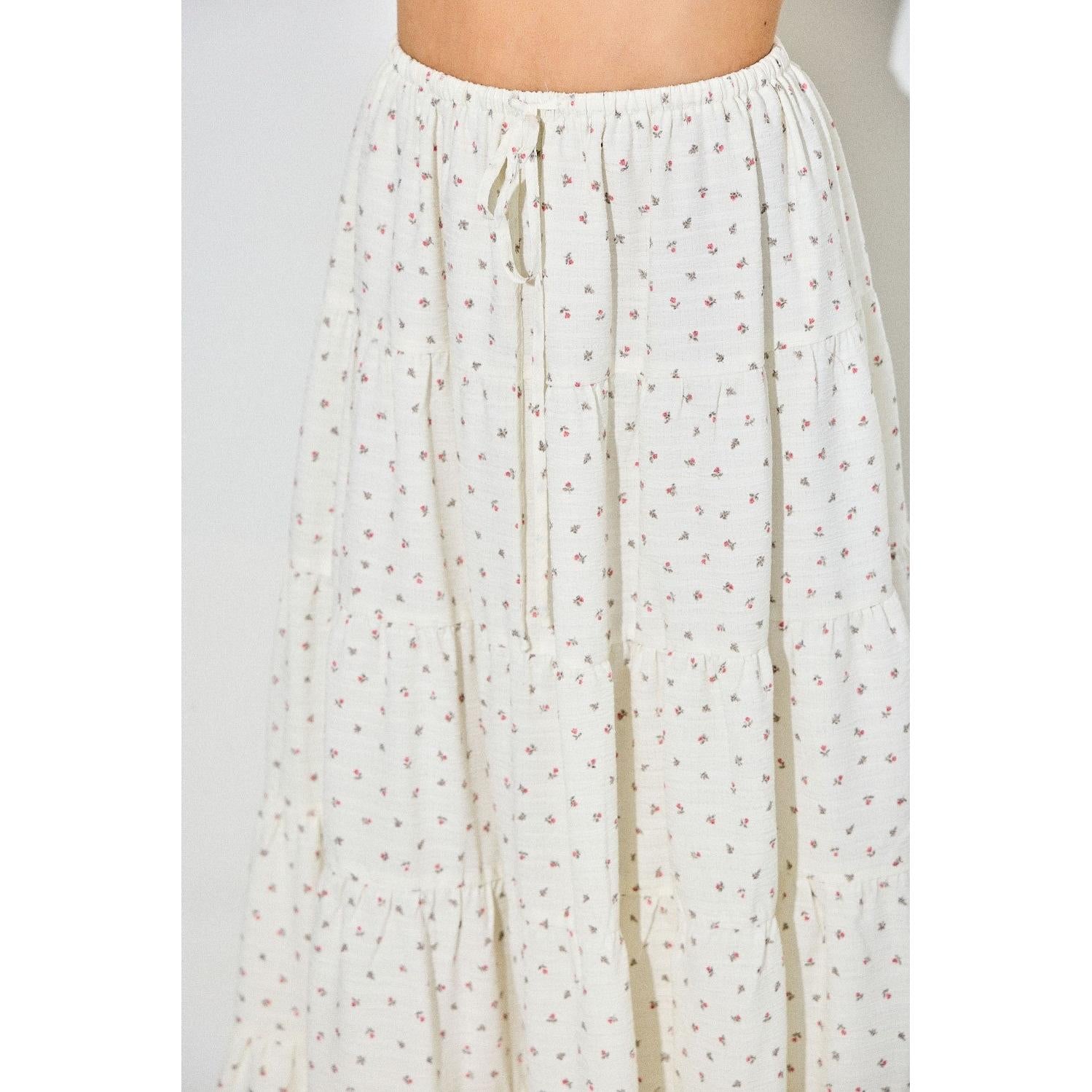 Floral Tiered Maxi Skirt