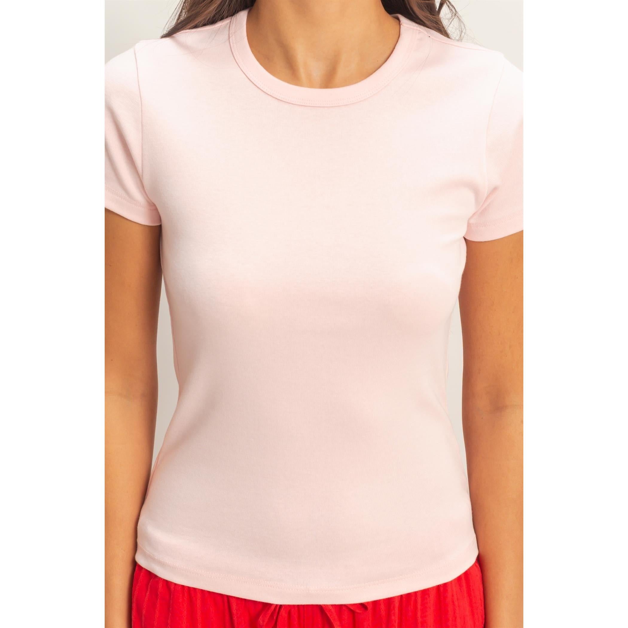 Crewneck Soft Tee || Pink