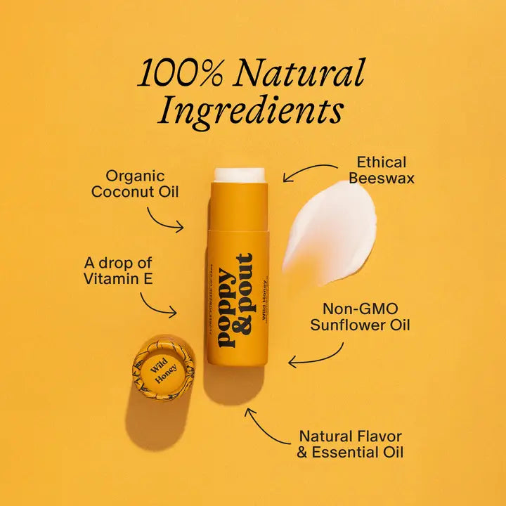 poppy & pout all natural lip balm