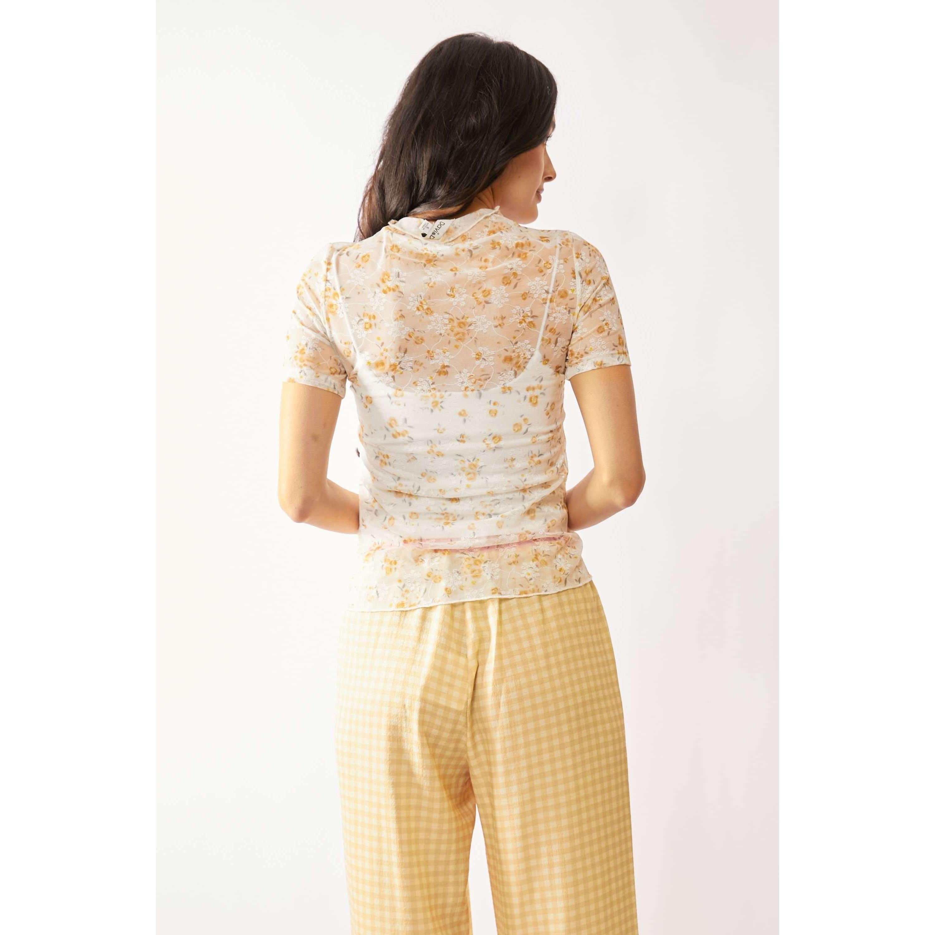 Lace Floral Sheer Top