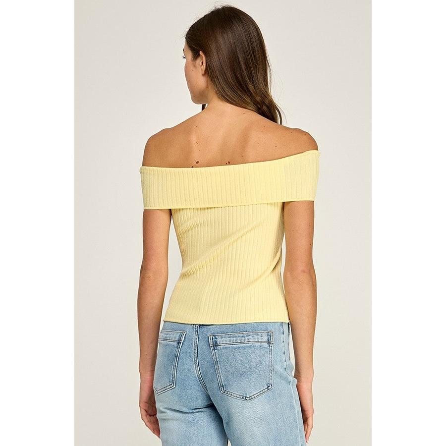 Ribbed off shoulder Top || Butter