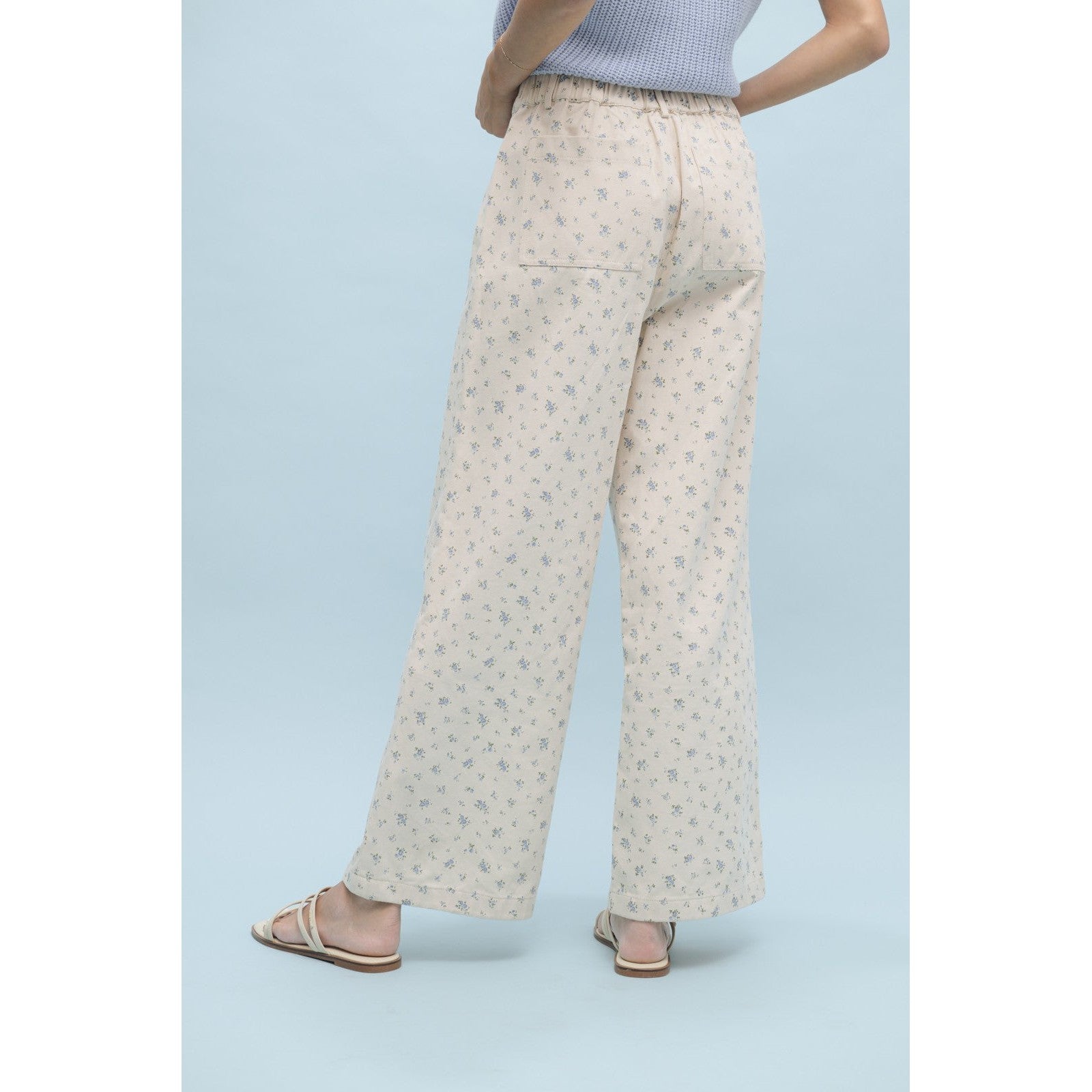 Floral Pants || Taupe/Blue