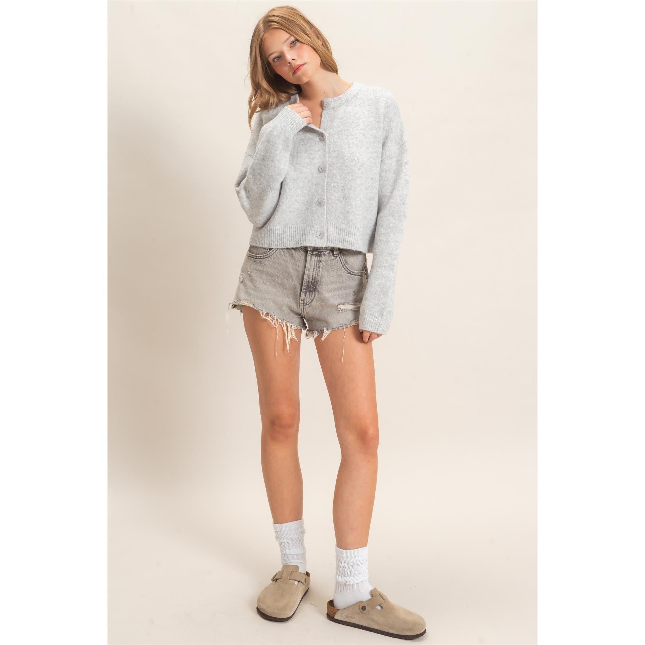 Soft button up cardigan sweater