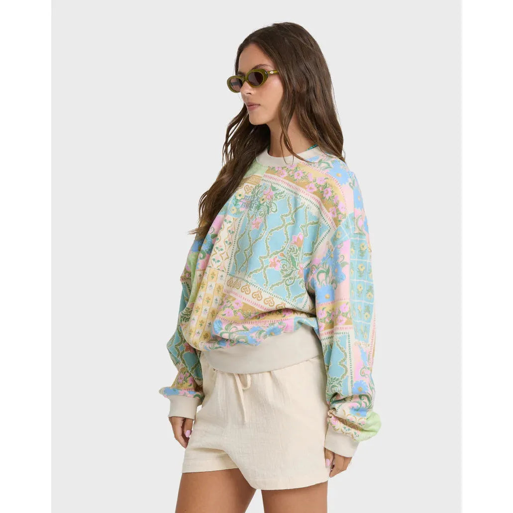 Billabong Love Crush Kendal Crewneck || White Multi