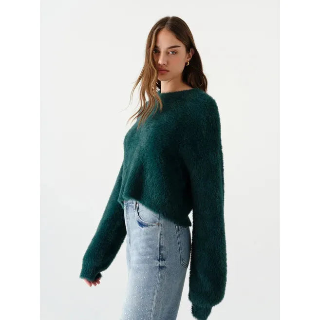 Daze Ace Eyelash Sweater || Pine
