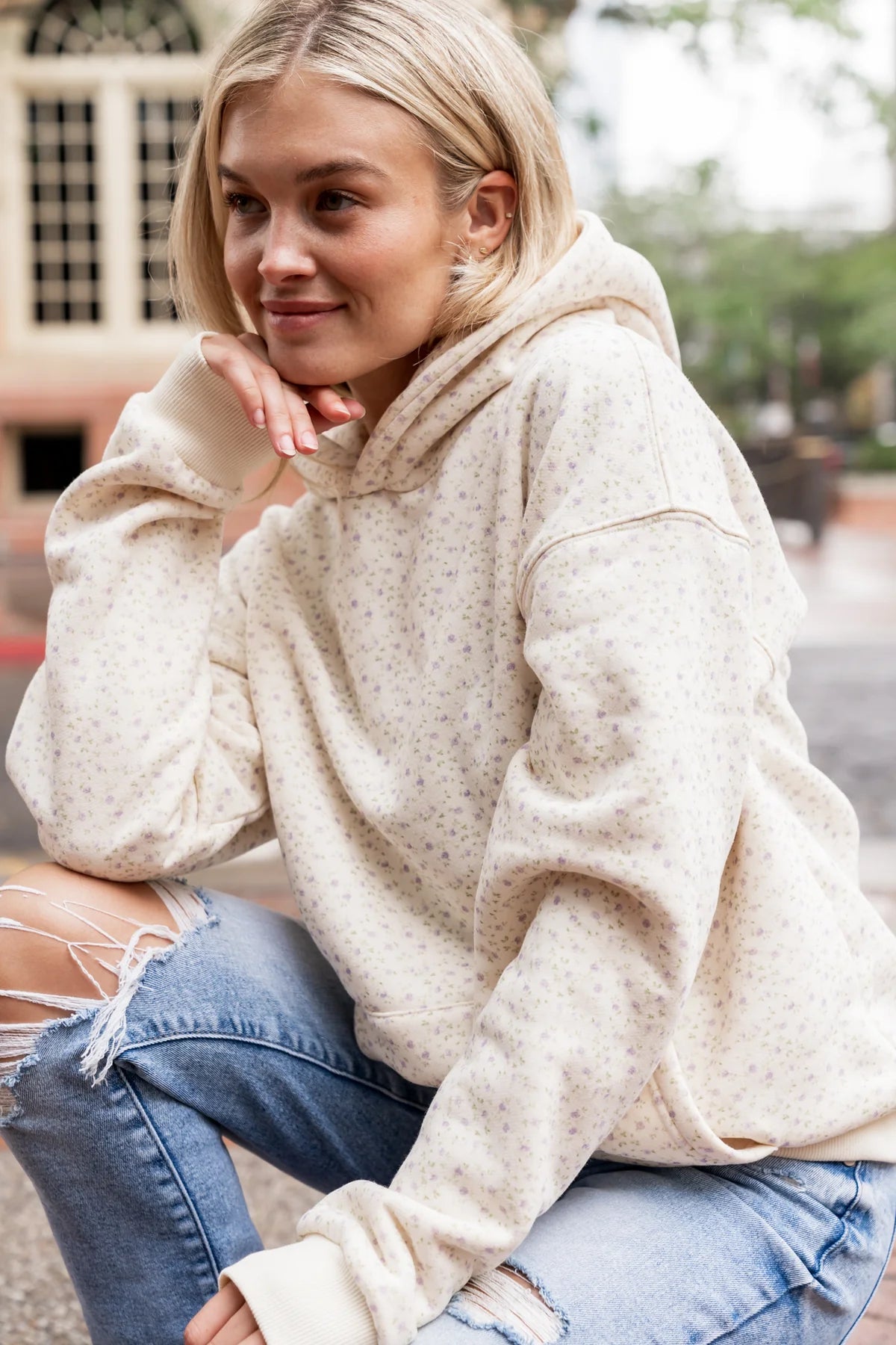 Ampersand Avenue floral hoodie sweatshirt