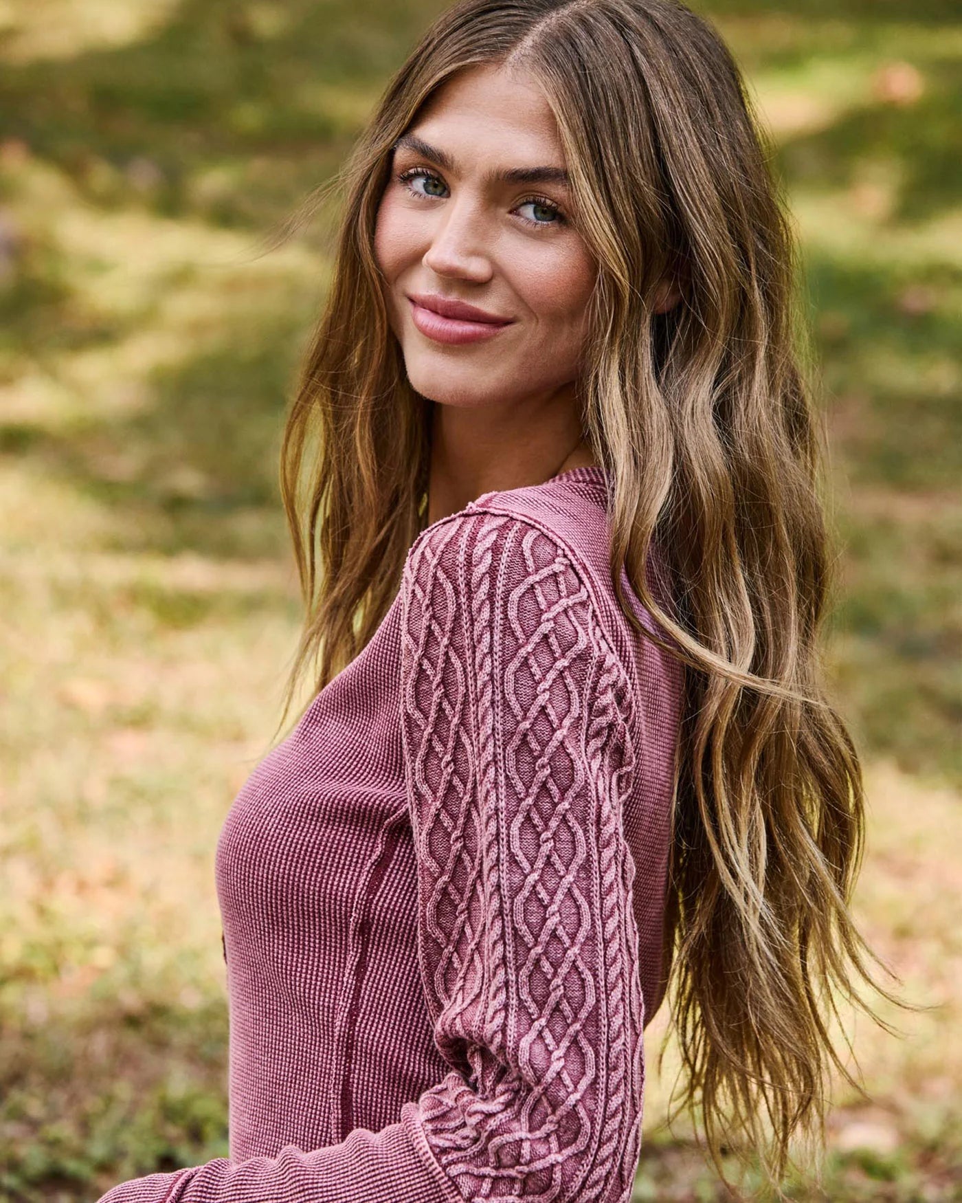 Flag & Athem Hattieville Mixed Media Cable Henley