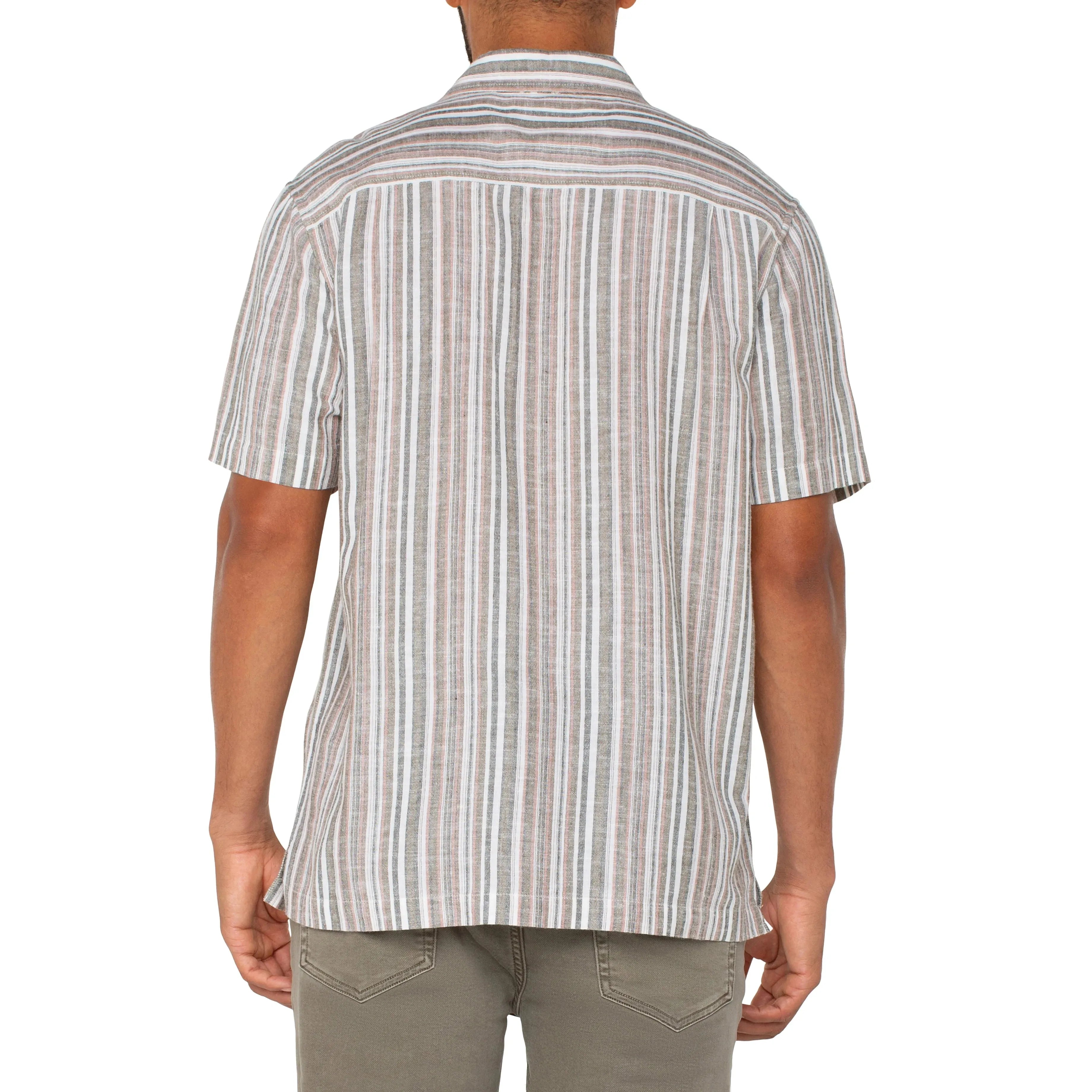 Liverpool Button Up Short Sleeve Shirt || Sage Multi