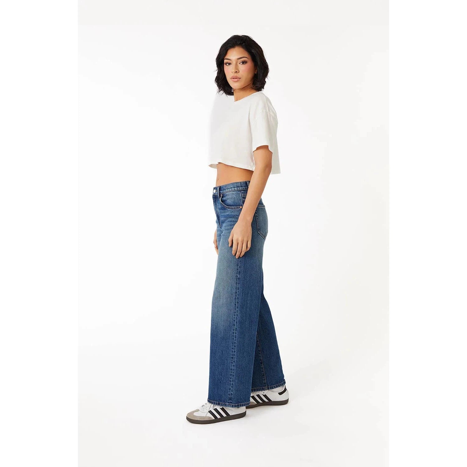 Level 99 Soho Fitted Wide Leg || Sea Salt Blue