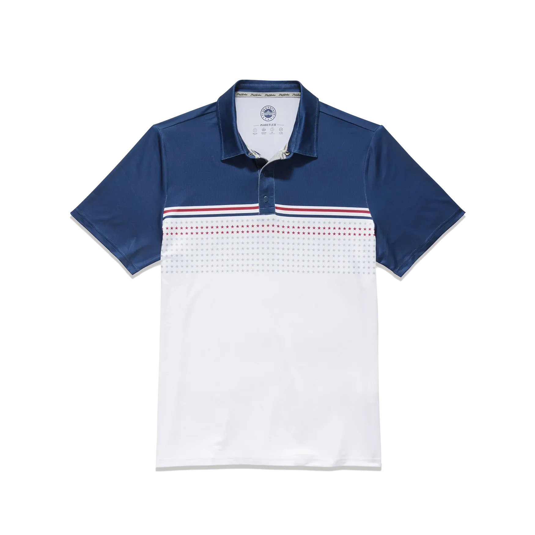 Flag & Anthem Banner Stars and Stripes Performance Polo || White/Navy