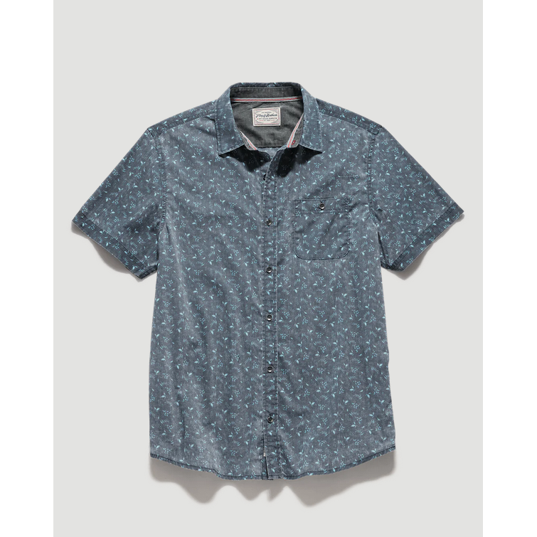 Flag & Anthem Ashland Vintage Leaf Print Shirt || Charcoal/Mint