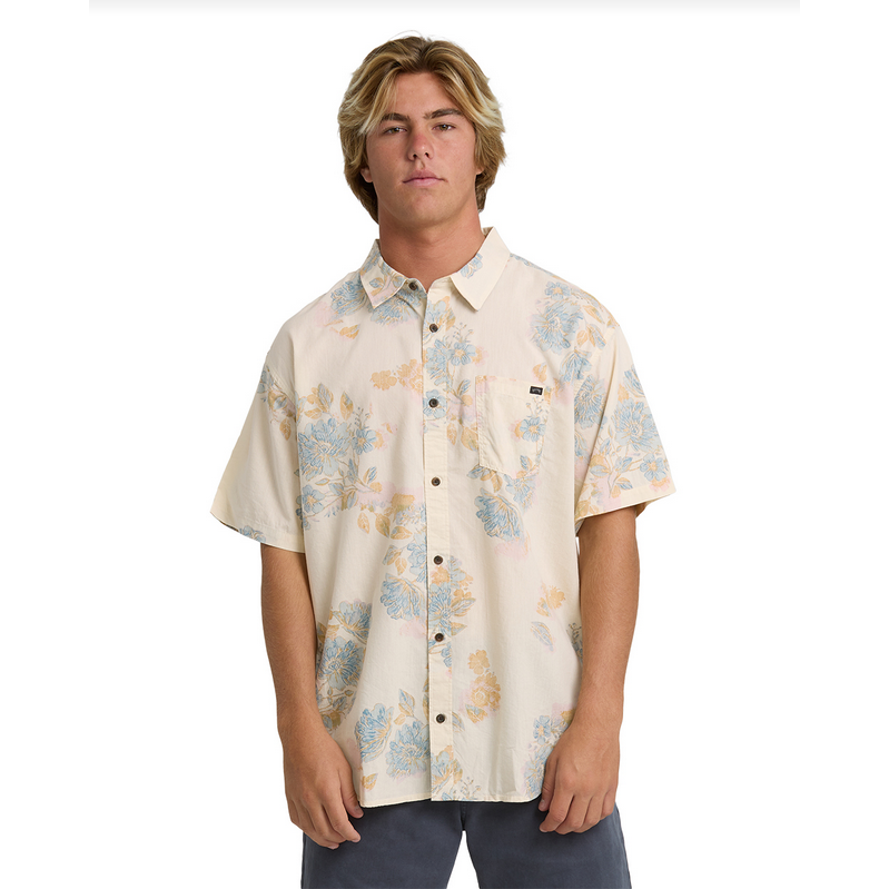Billabong short sleeve floral button up shirt