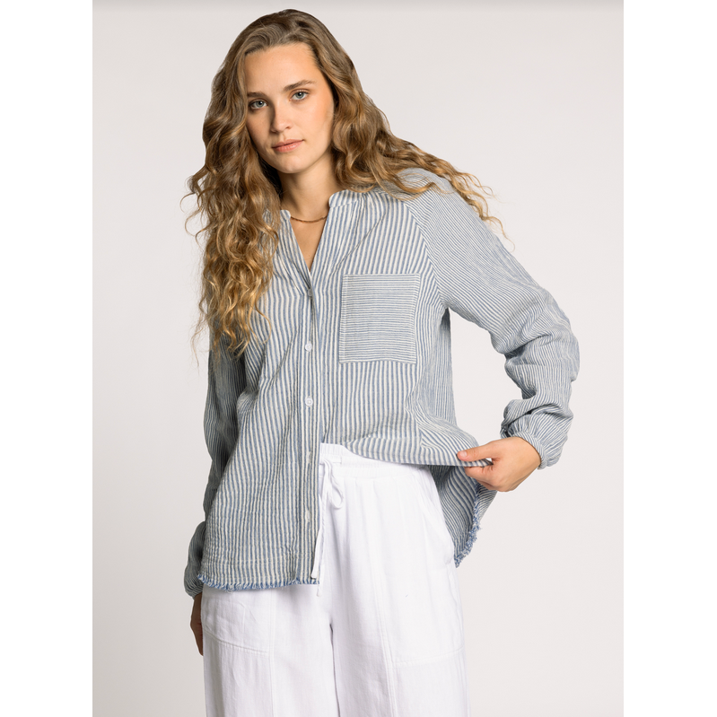 Thread & Supply Maia Shirt || Ivory Blue