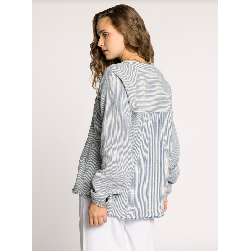 Thread & Supply Maia Shirt || Ivory Blue