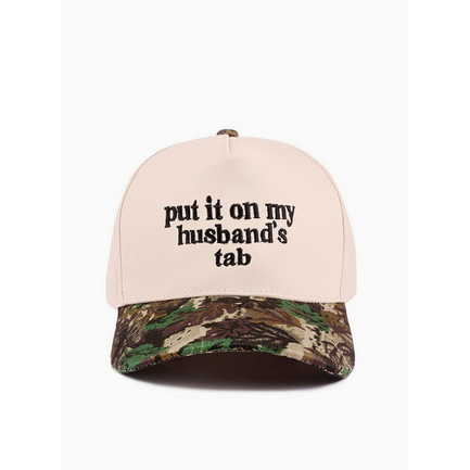 put it on my husband's tab hat