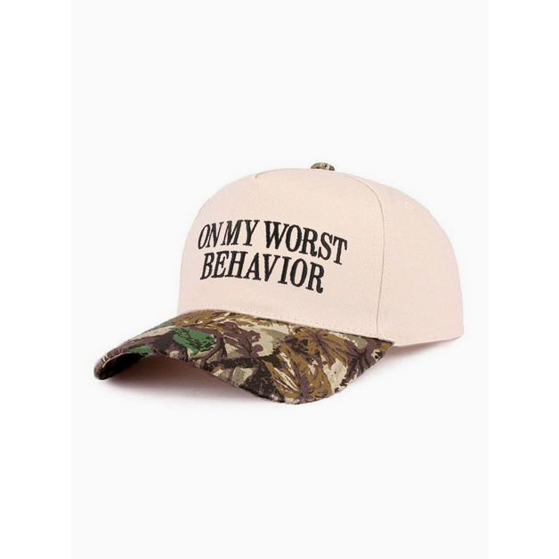 On My Worst Behavior Hat || Camo